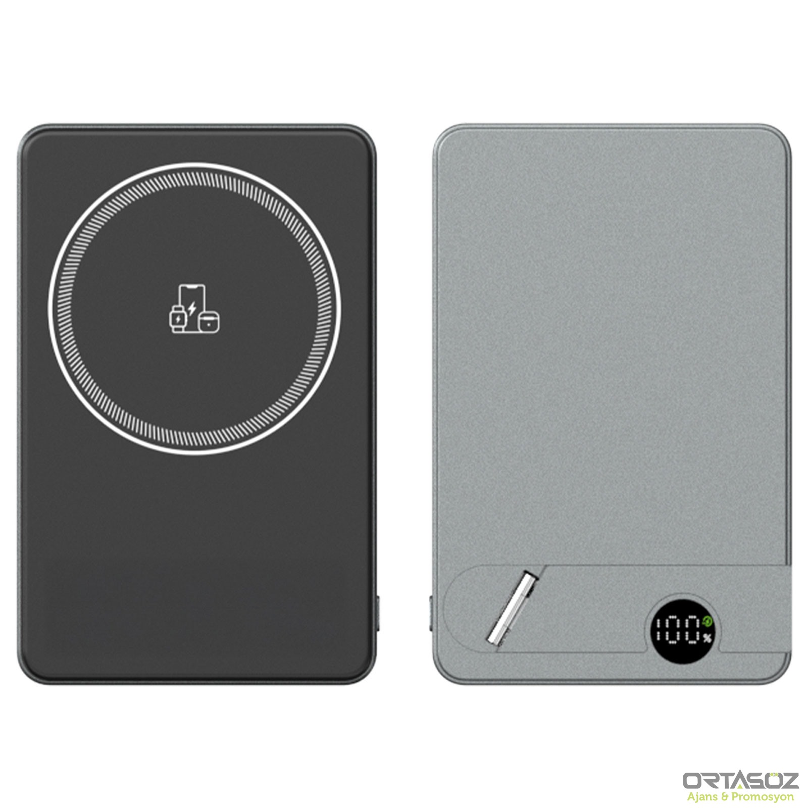 KİLYOS 10.000 MAH SİYAH MAGSAFE  ve  WIRELESS STANDLI POWERBANK