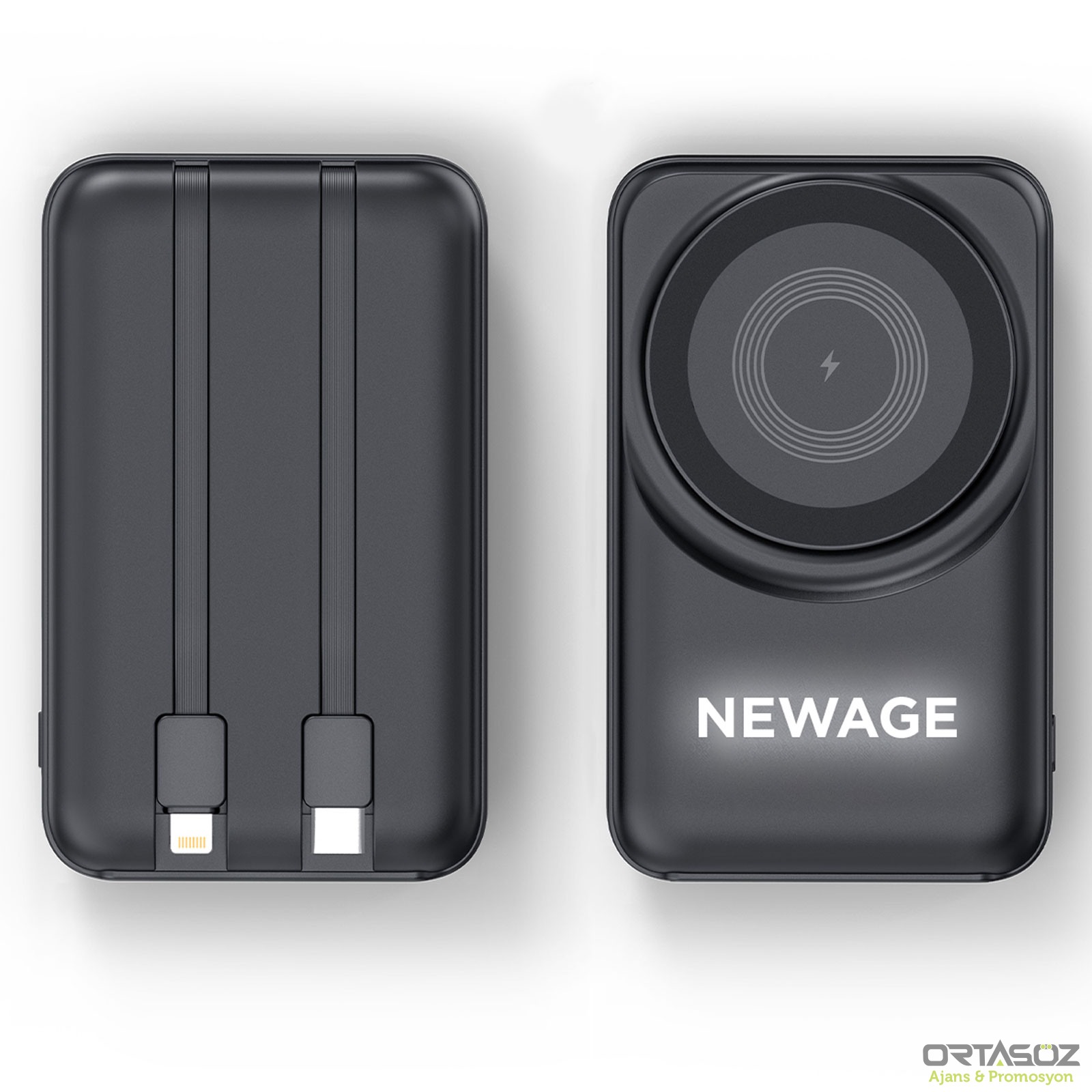 KÜÇÜKLER 10.000 MAH SİYAH MAGSAFE  ve  WIRELESS POWERBANK