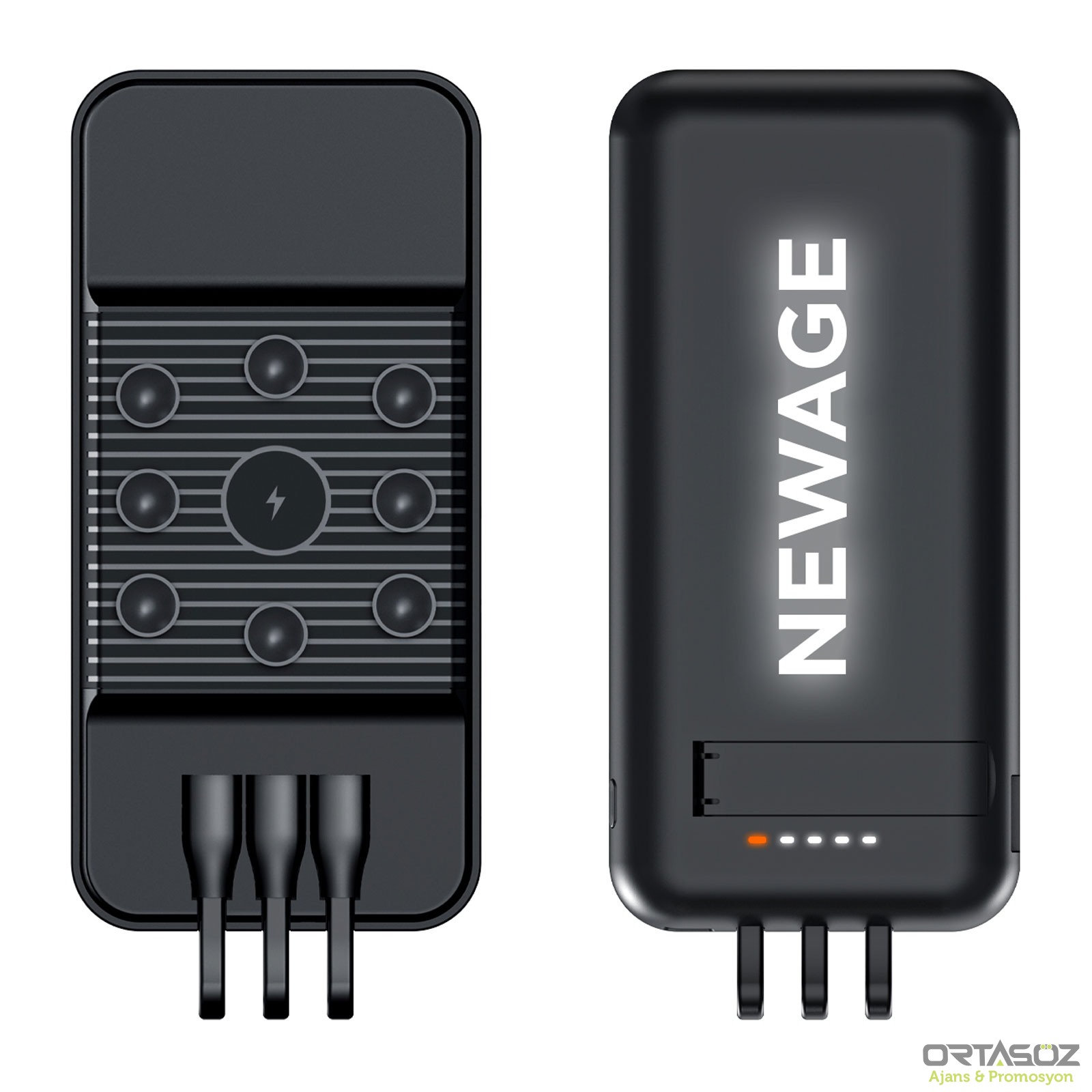 ÇİRİŞ 10.000 MAH SİYAH WIRELESS STANDLI POWERBANK