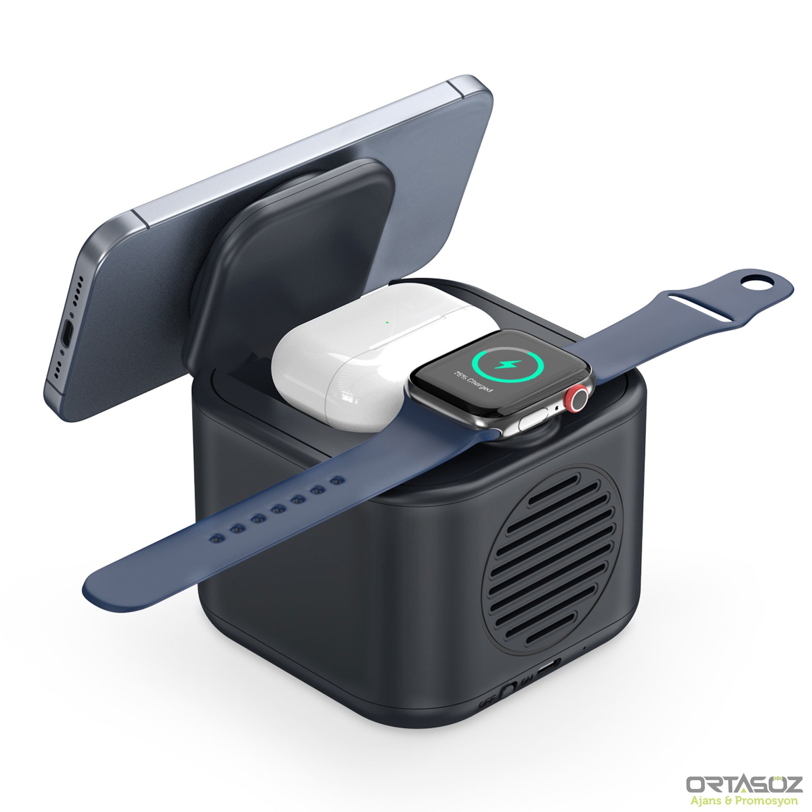 LOTUS SİYAH HOPARLÖR VE WIRELESS SARJ STANDI