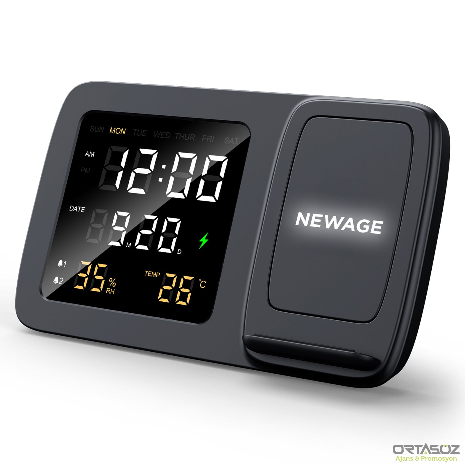 BÜLBÜL MASAÜSTÜ SAAT VE KABLOSUZ ŞARJ STANDI