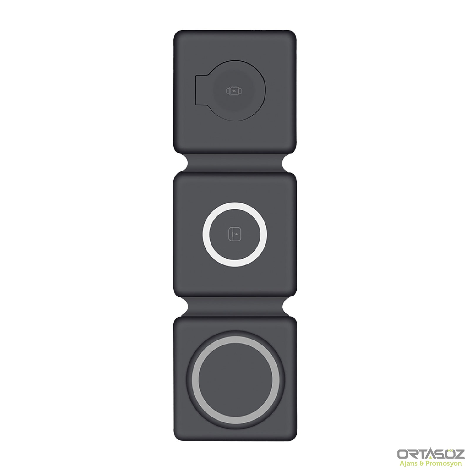 SALKIM SİYAH 3 LÜ WİRELESS ŞARJ STANDI