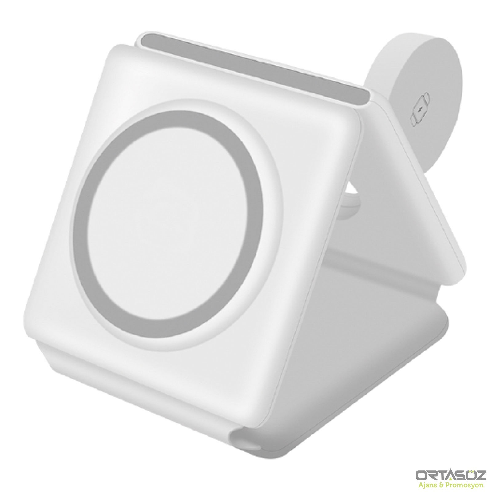 SALKIM BEYAZ 3 LÜ WİRELESS ŞARJ STANDI