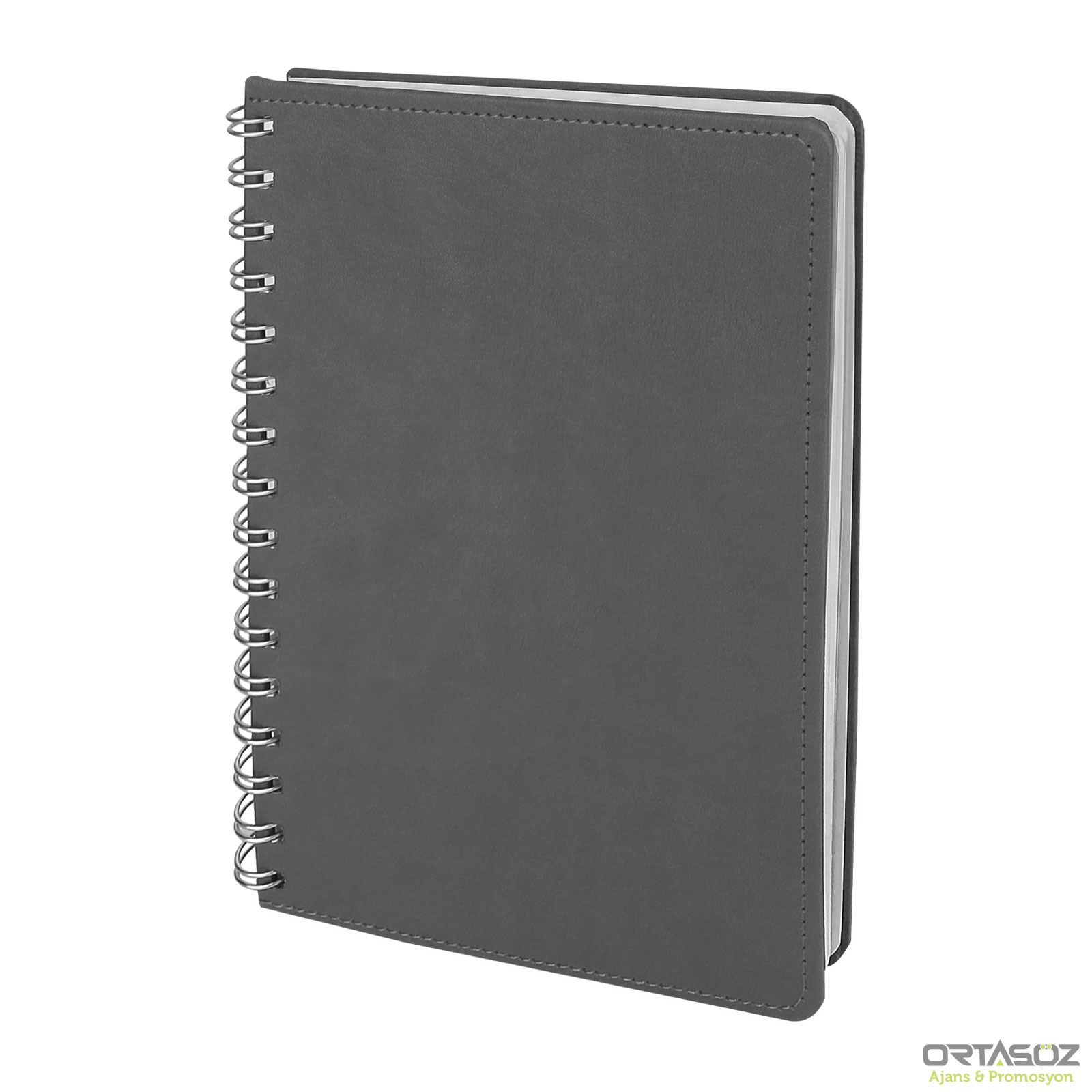 BATIKENT GRİ SPİRALLİ TARİHSİZ DEFTER (15X21 CM)