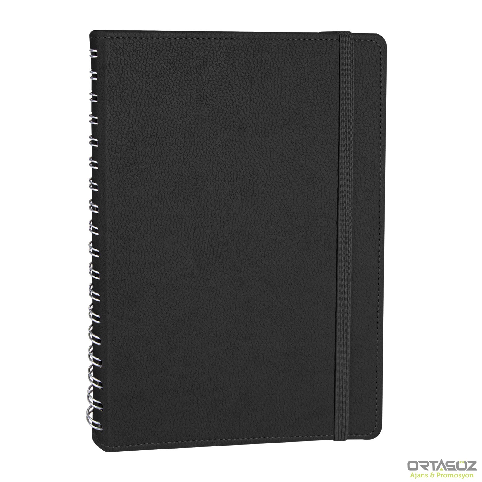 SÖĞÜTÖZÜ SİYAH SPİRALLİ TARİHSİZ DEFTER (17X24 CM)
