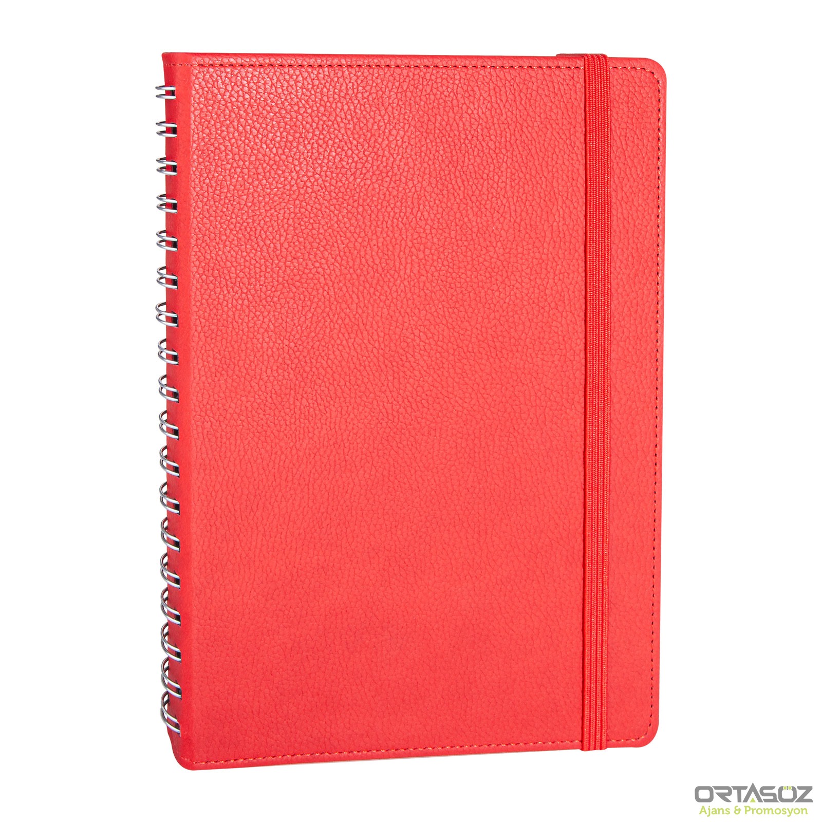 SÖĞÜTÖZÜ KIRMIZI SPİRALLİ TARİHSİZ DEFTER (17X24 CM)