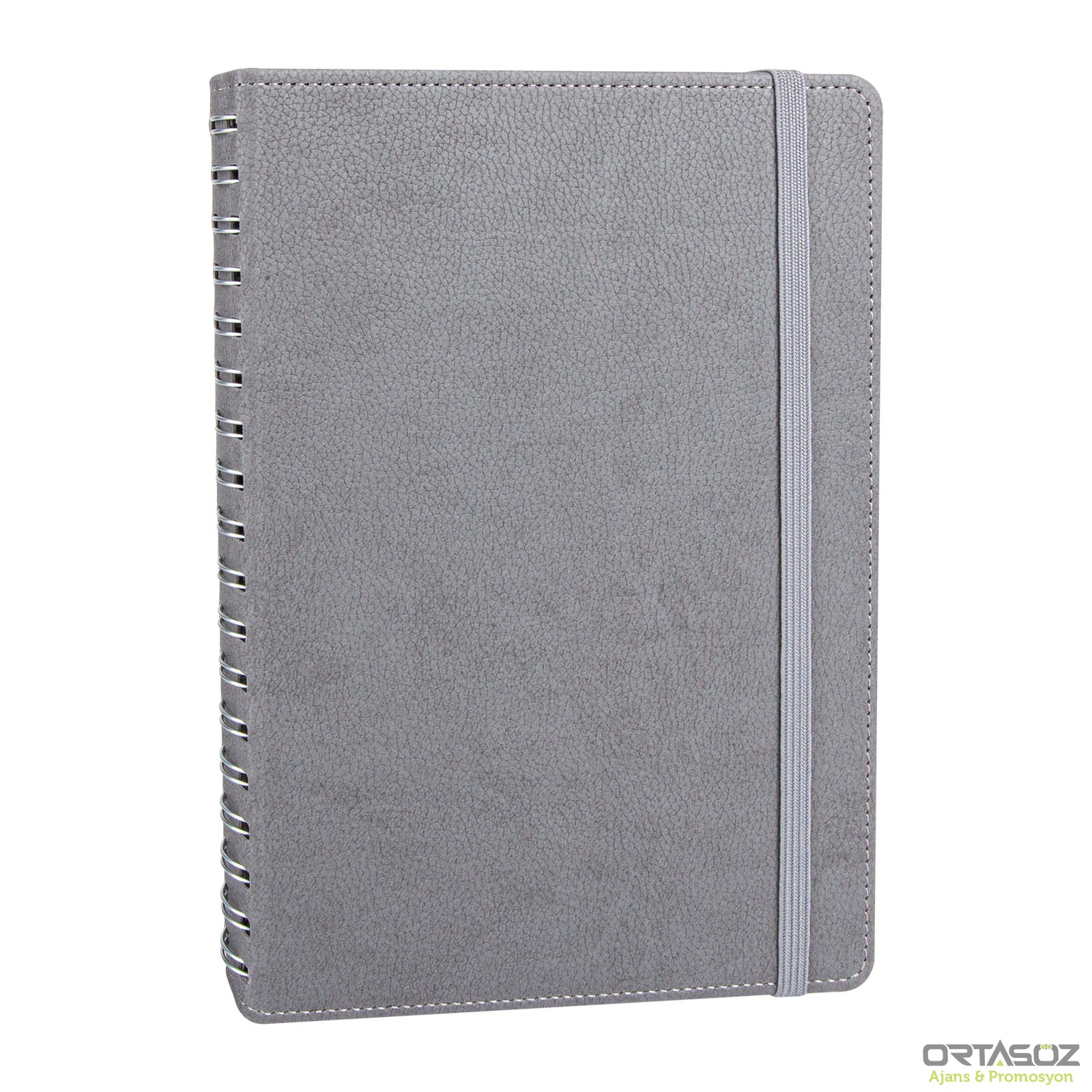 SÖĞÜTÖZÜ GRİ SPİRALLİ TARİHSİZ DEFTER (17X24 CM)