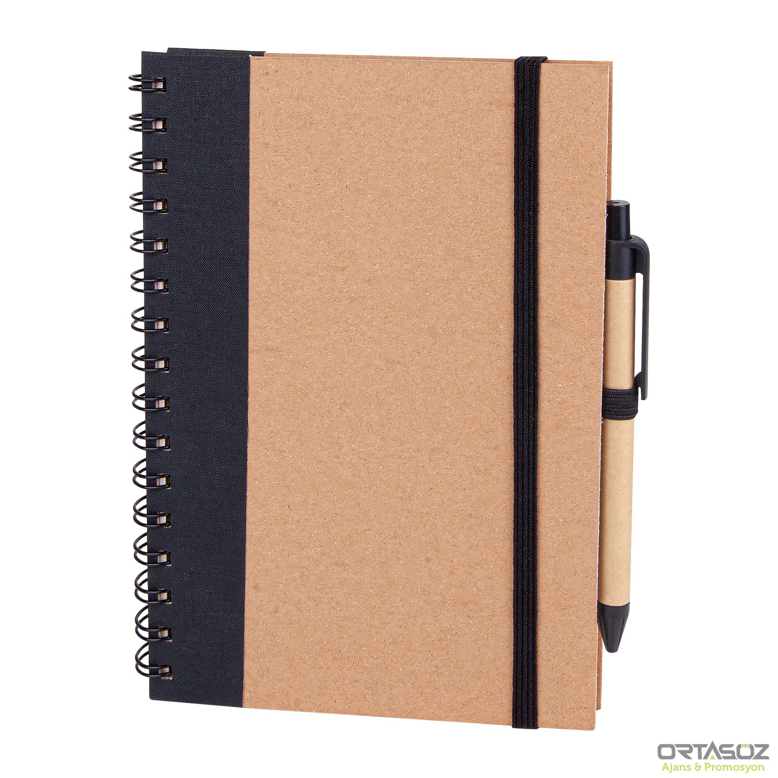 PURSAKLAR SİYAH SPİRALLİ TARİHSİZ DEFTER (15X21 CM)