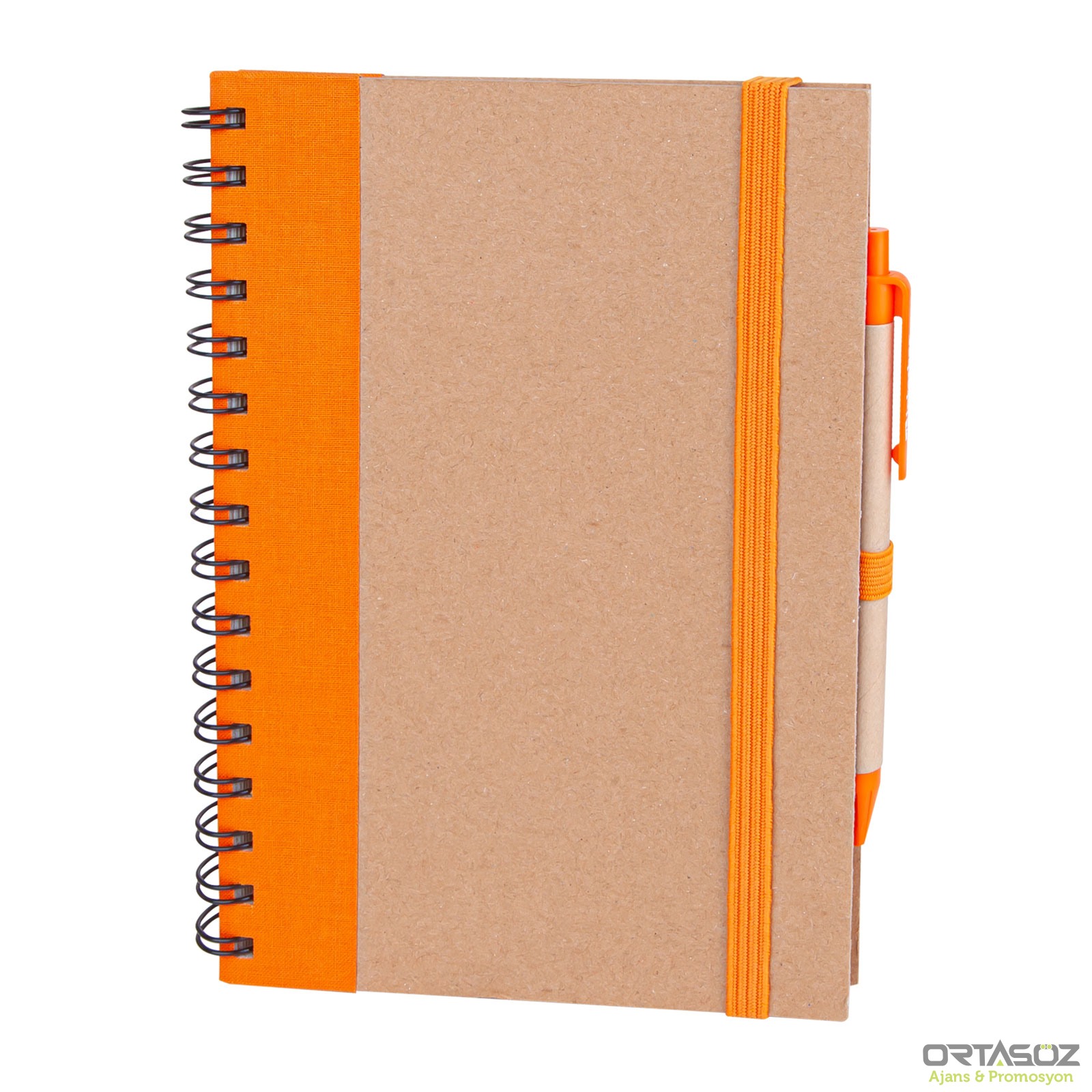 PURSAKLAR TURUNCU SPİRALLİ TARİHSİZ DEFTER (15X21 CM)