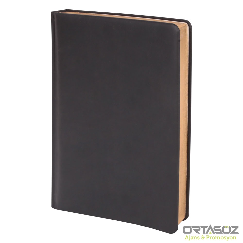ŞAŞMAZ SİYAH-ALTIN KENAR YALDIZLI DEFTER (17X24 CM)
