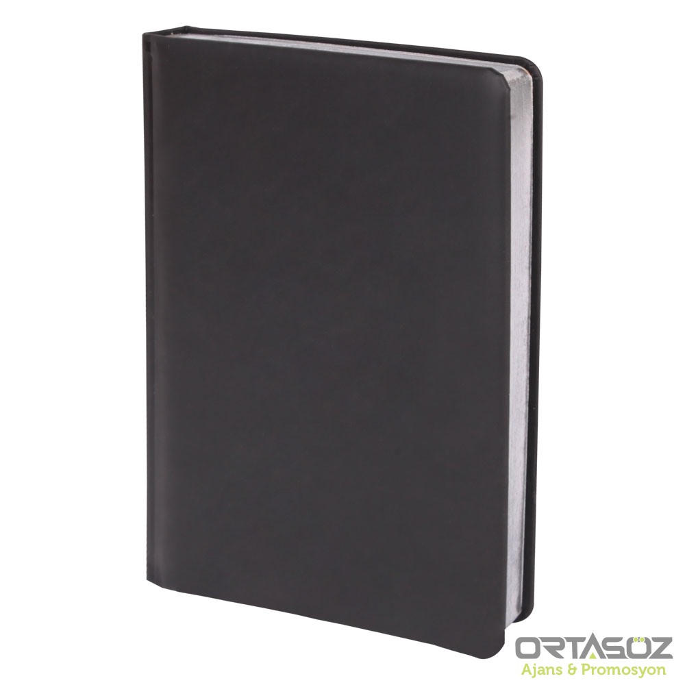 ŞAŞMAZ SİYAH-GÜMÜŞ KENAR YALDIZLI DEFTER (17X24 CM)