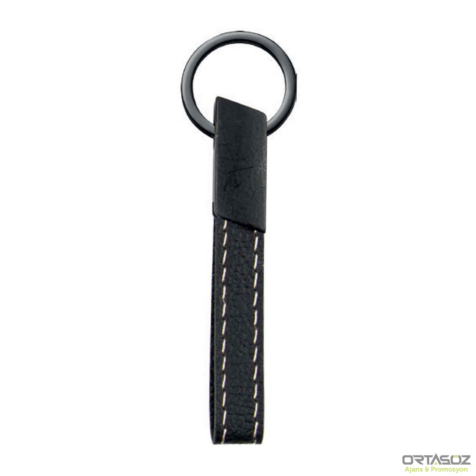 MAÇKA SİYAH METAL-DERİ ANAHTARLIK