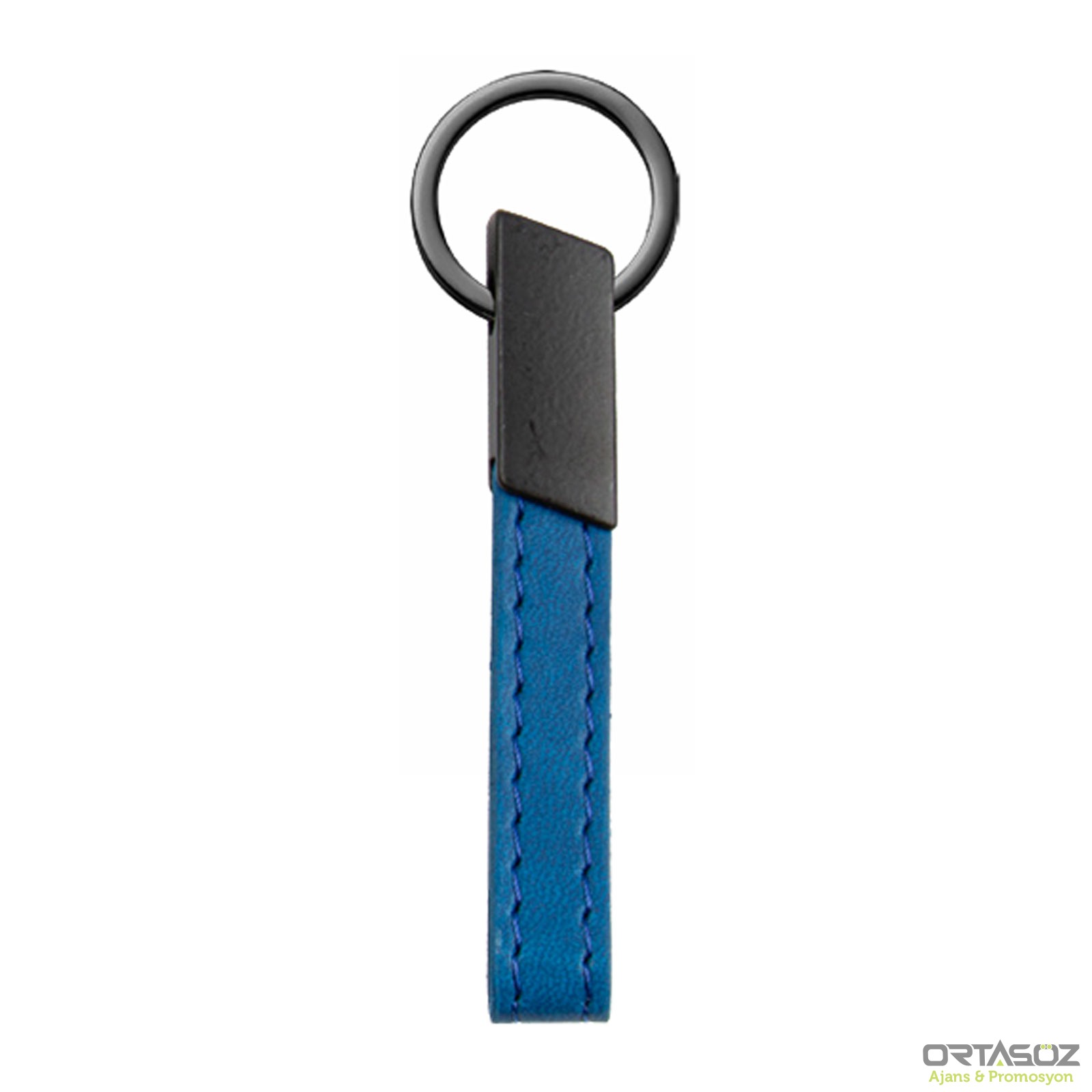 MAÇKA LACİVERT METAL-DERİ ANAHTARLIK