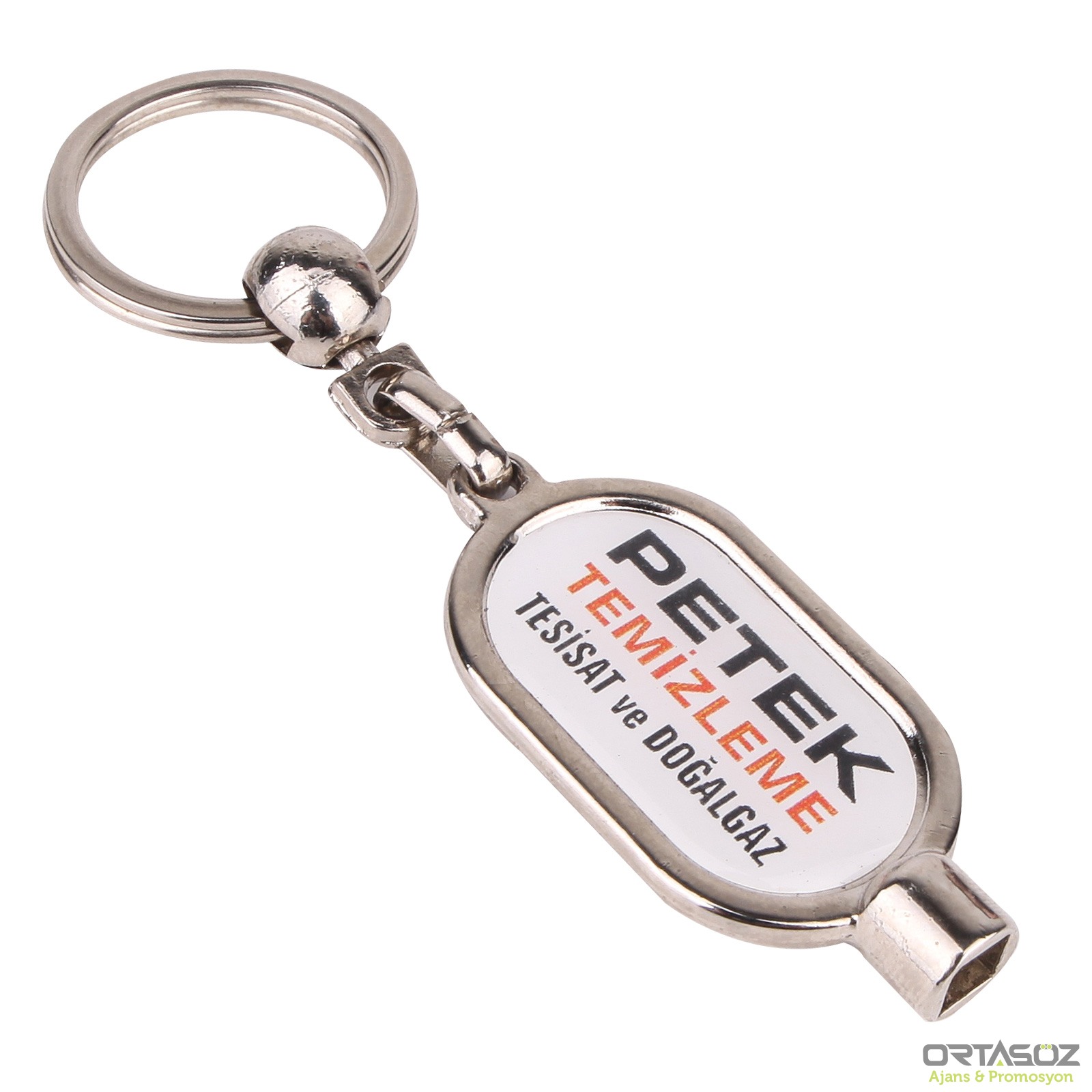 PETEK GÜMÜŞ ÇİFT YÖN PURJÖRLÜ METAL ANAHTARLIK