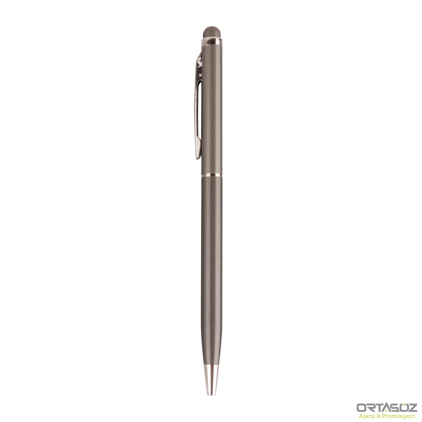 4067 BAYRAKLI GÜMÜŞ METAL TÜKENMEZ KALEM