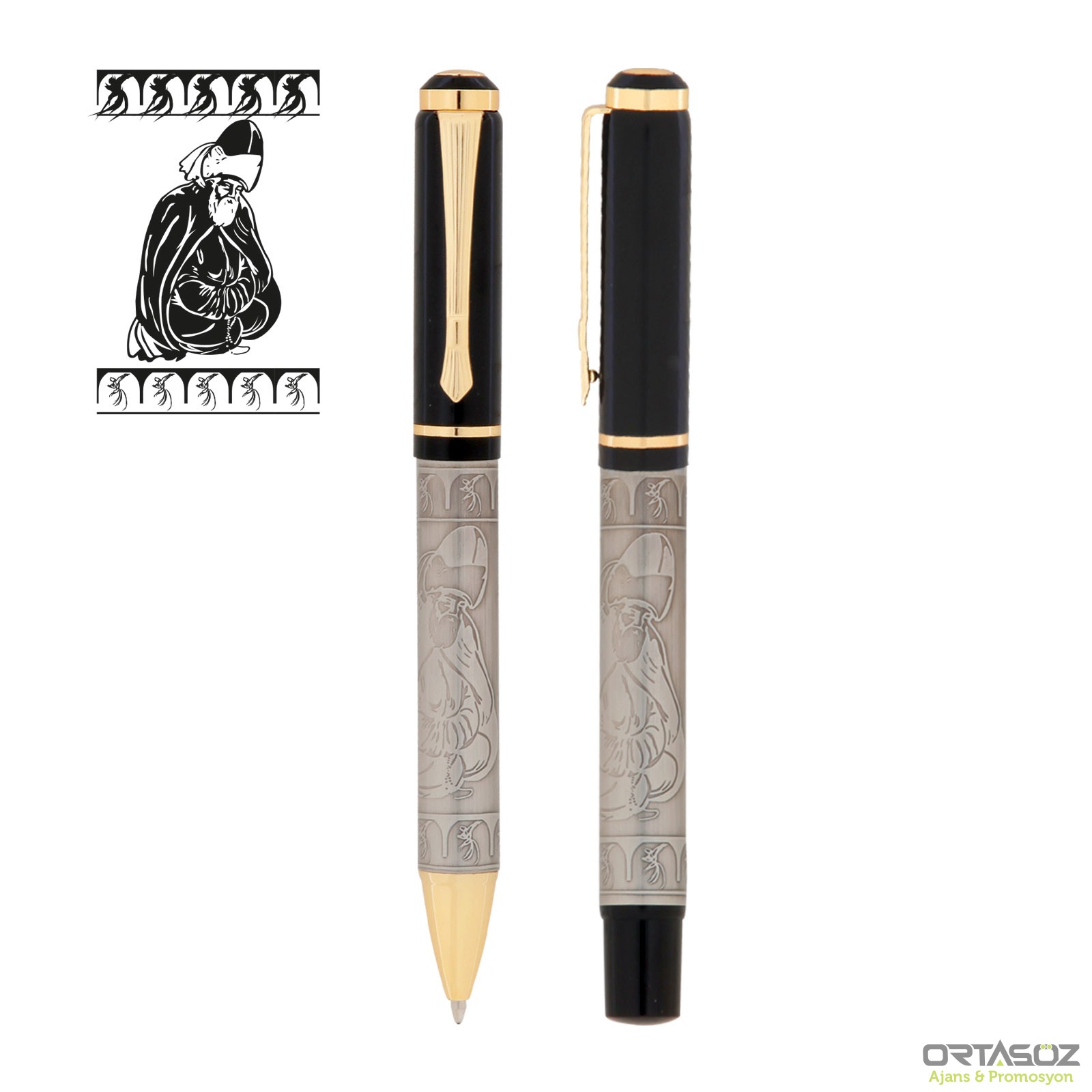 SİLOPİ MEVLANA KABARTMALI İKİLİ KALEM SETİ