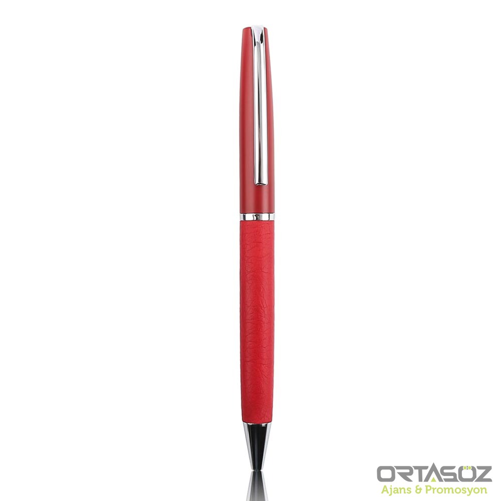 4519 SALİHLİ SİYAH METAL DERİLİ TÜKENMEZ KALEM