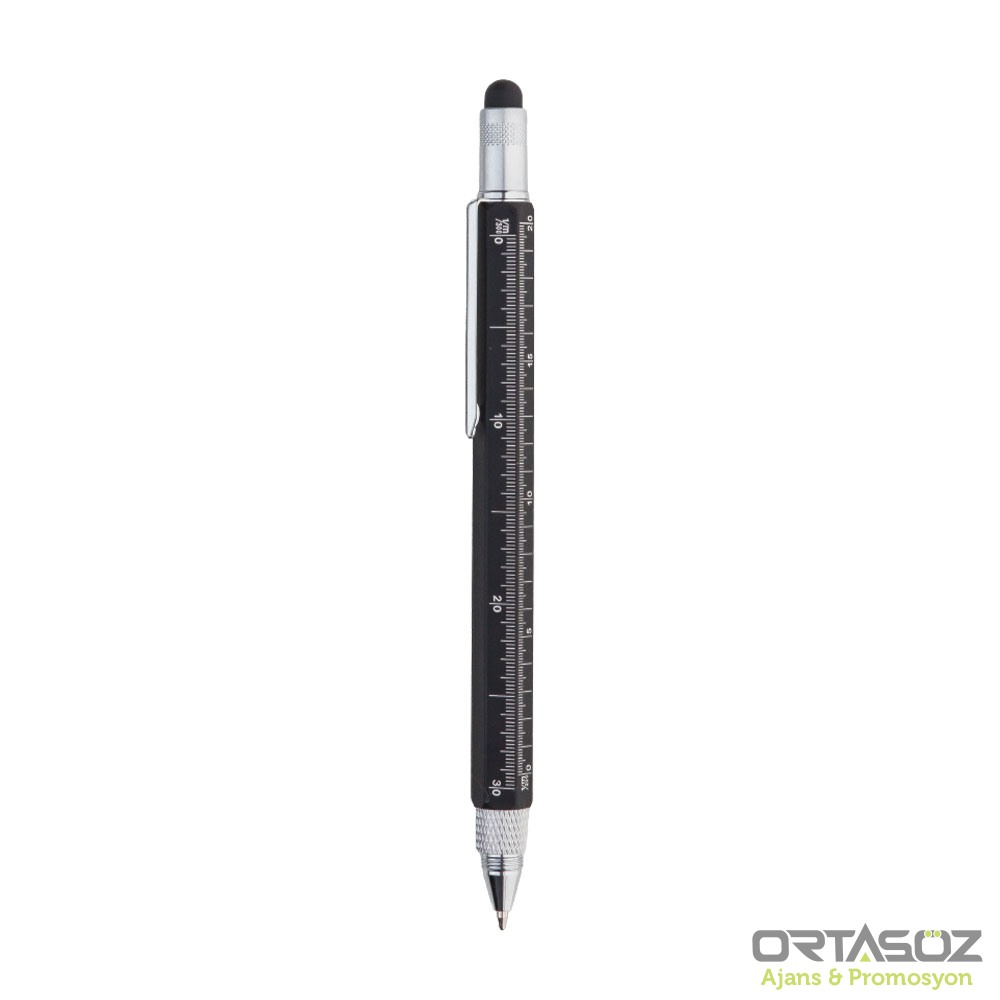 ORTA SİYAH SU TERAZİLİ METAL TÜKENMEZ KALEM