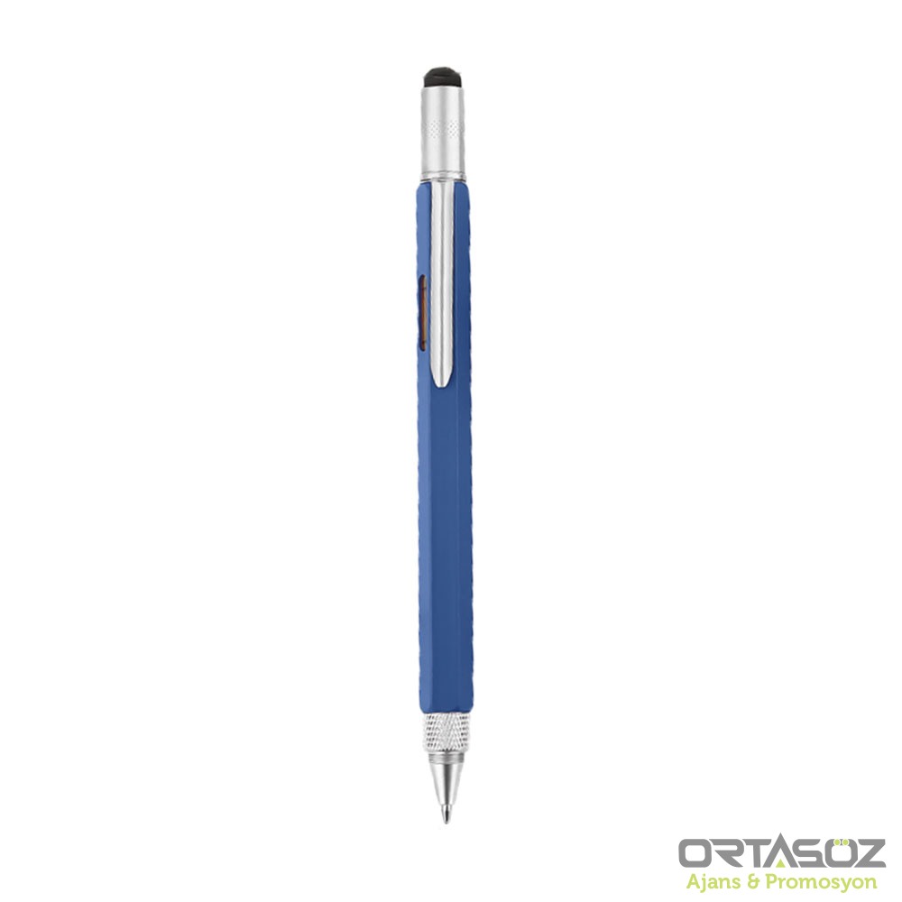 ORTA LACİVERT SU TERAZİLİ METAL TÜKENMEZ KALEM