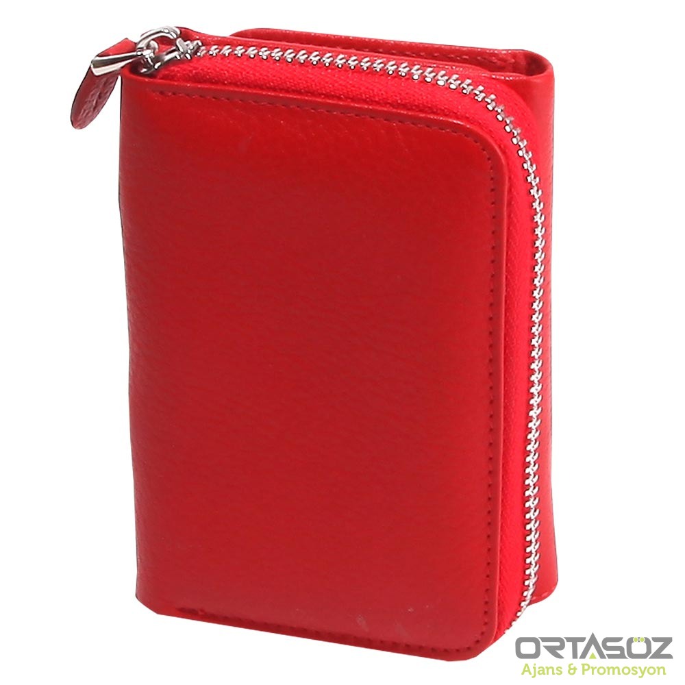 ARDANUÇ KIRMIZI DERİ CÜZDAN