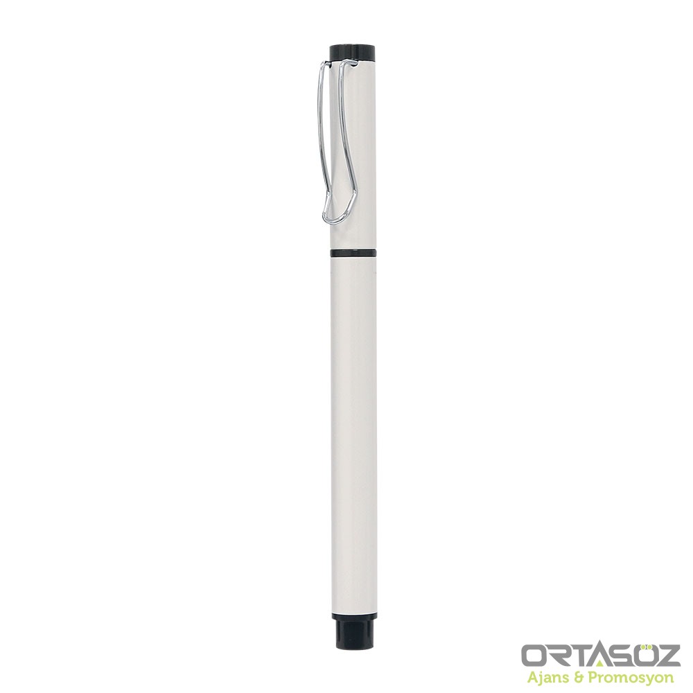 YAPRAKLI BEYAZ ROLLER KALEM