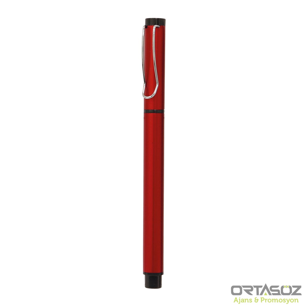 YAPRAKLI KIRMIZI ROLLER KALEM