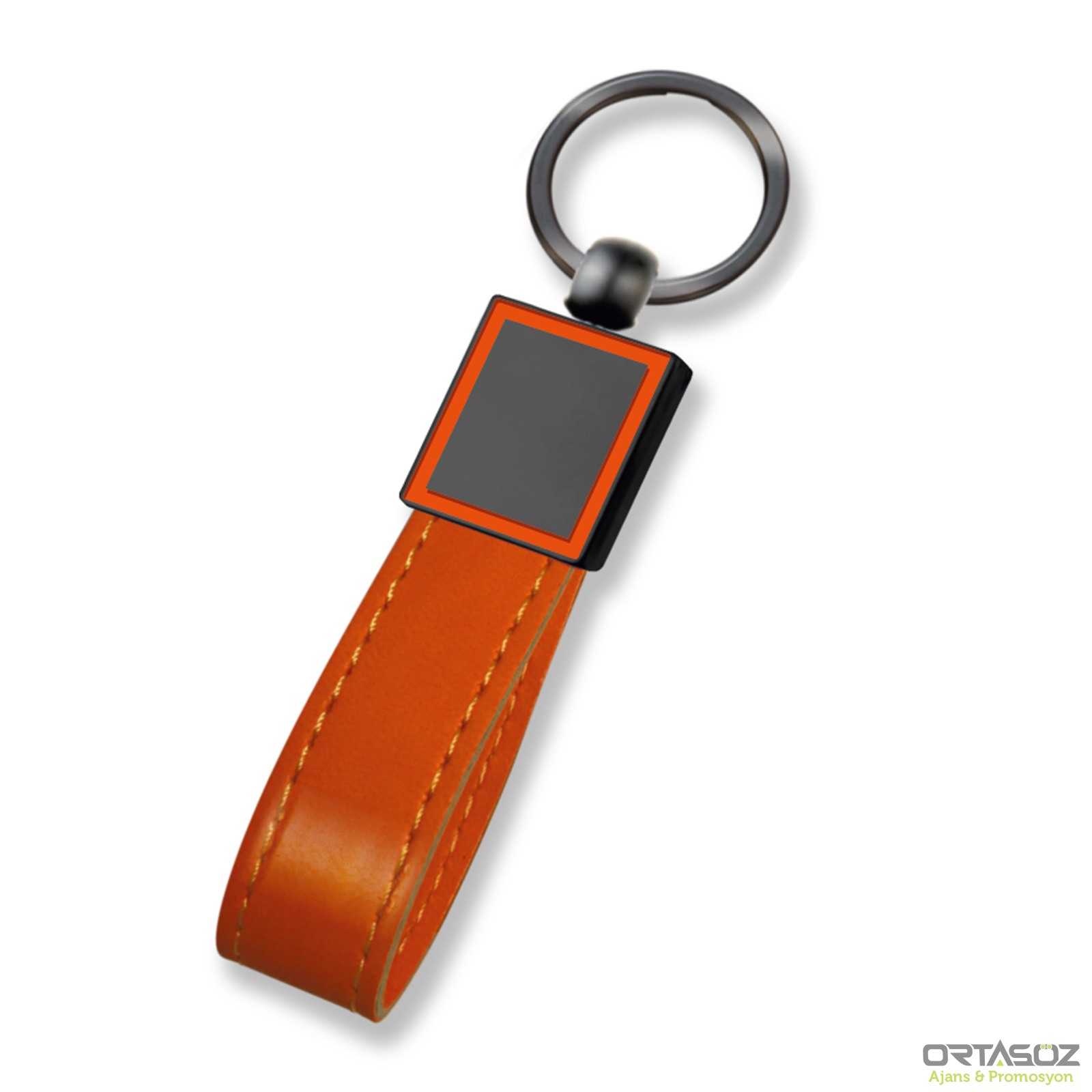 BEYSEKİ TURUNCU METAL - DERİ ANAHTARLIK