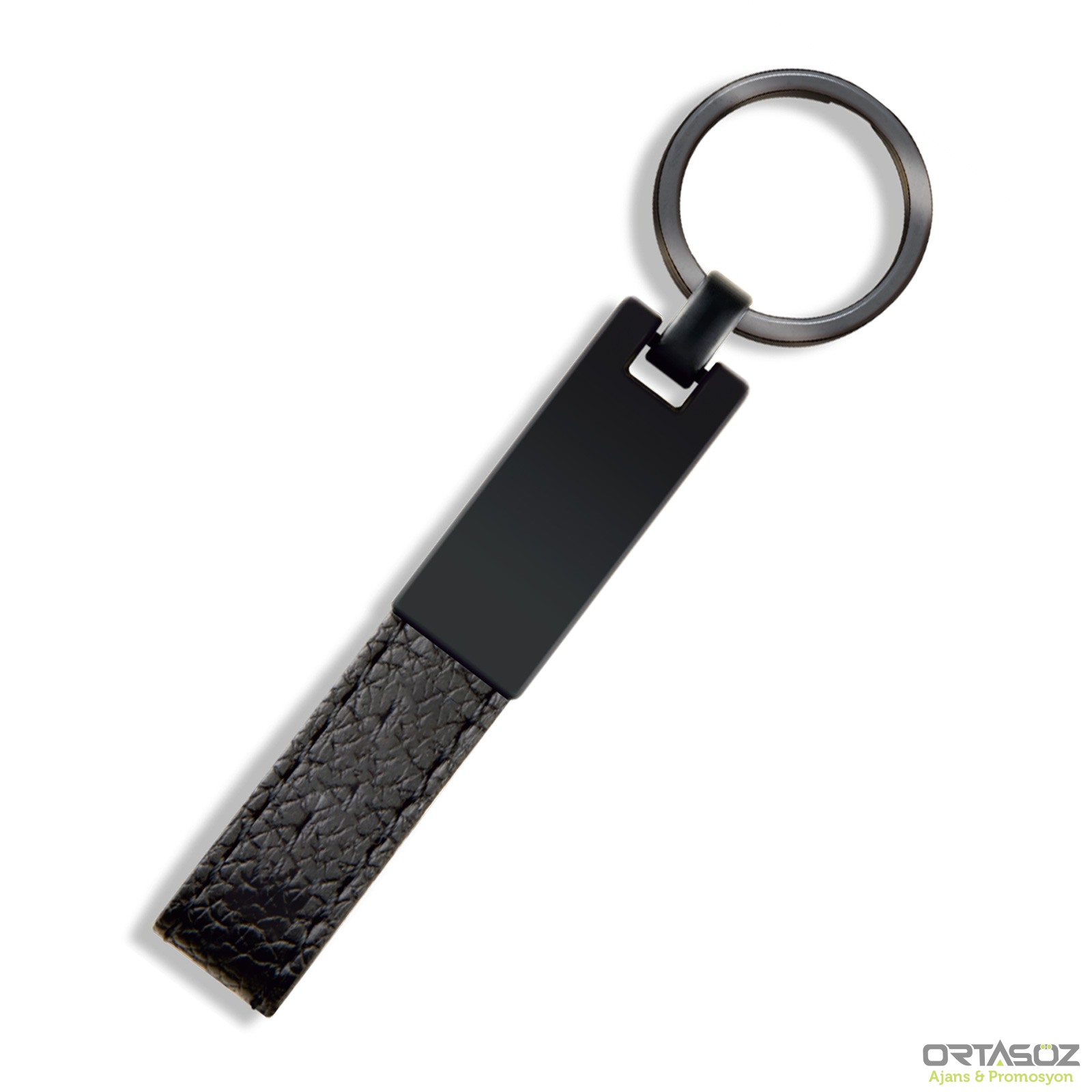 ANZER SİYAH METAL - DERİ ANAHTARLIK