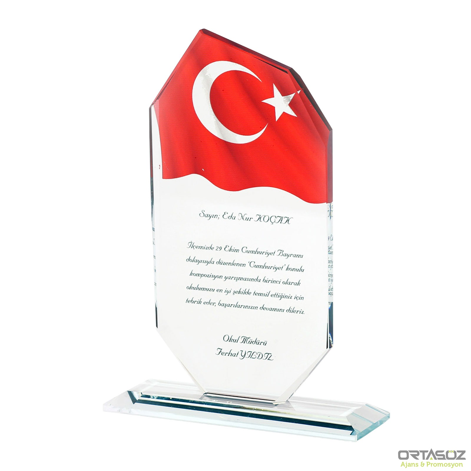 OSKAY ŞEFFAF KRİSTAL PLAKET