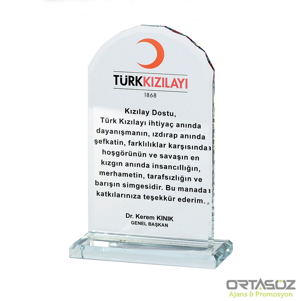 ÜLKÜ KRİSTAL PLAKET