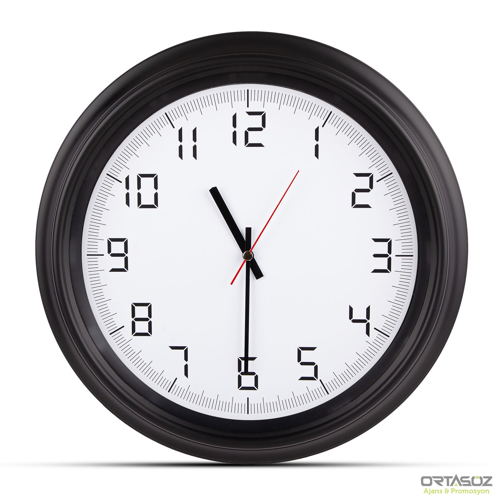 5007 ATLAS LACİVERT PLASTİK KASA DUVAR SAATİ (380MM)