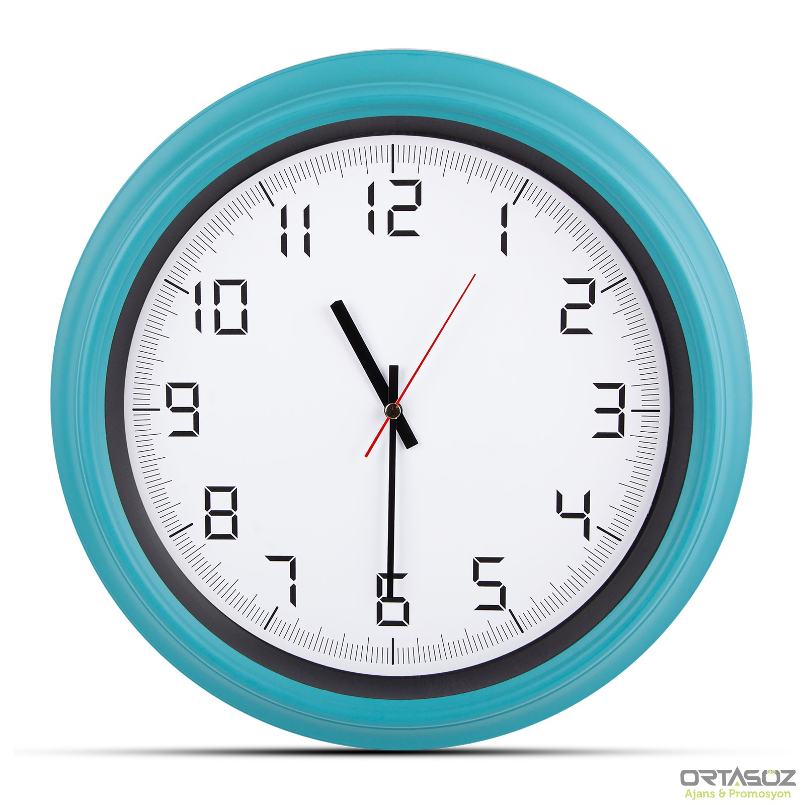 5007 ATLAS LACİVERT PLASTİK KASA DUVAR SAATİ (380MM)