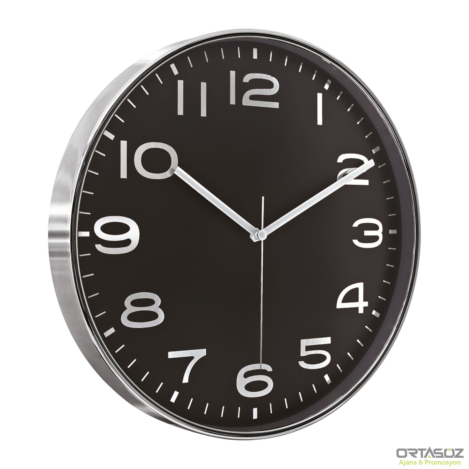5010 HADES406 SİYAH-ALTIN METALİZE ÇERÇEVE DUVAR SAATİ(380 MM)
