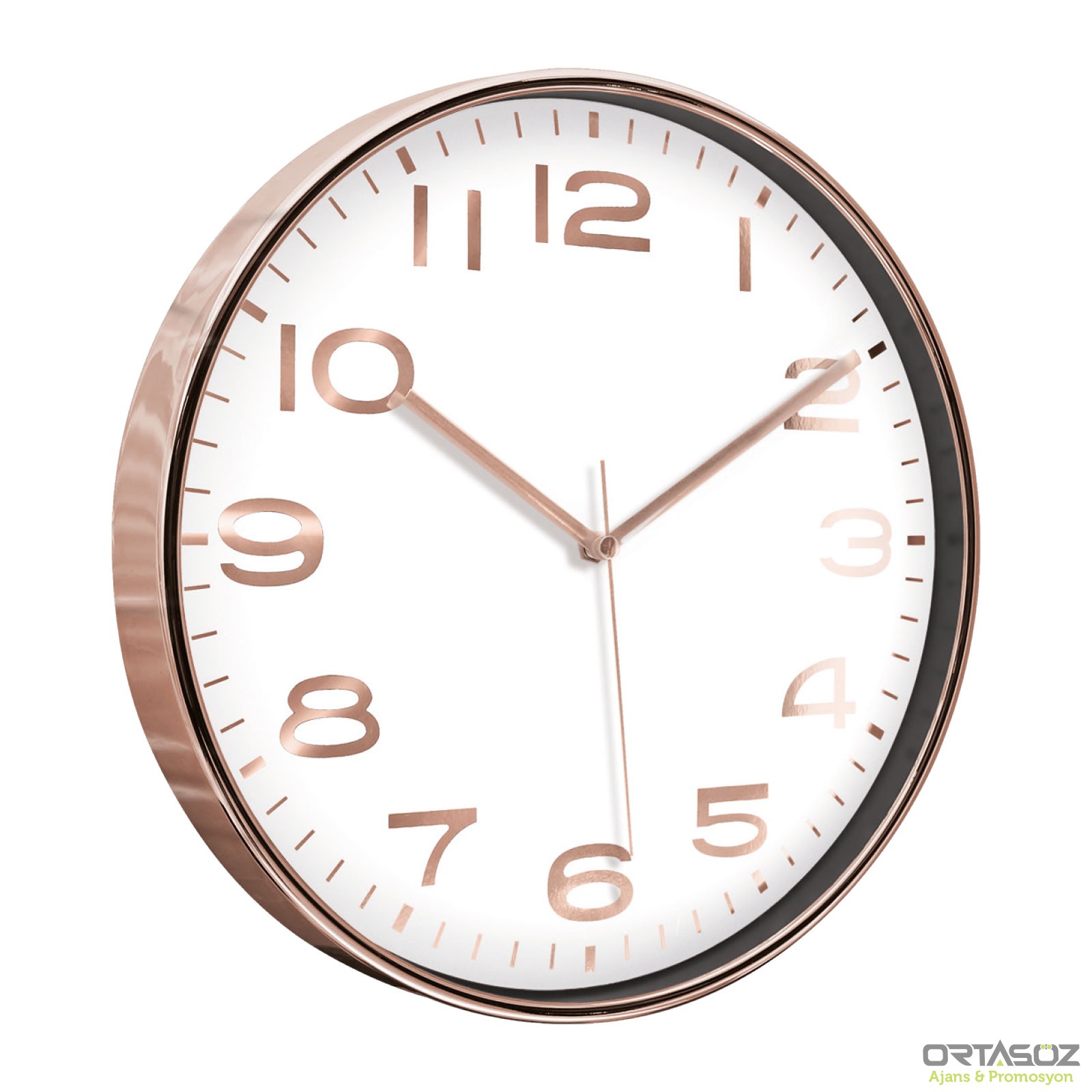 5010 HADES406 SİYAH-ALTIN METALİZE ÇERÇEVE DUVAR SAATİ(380 MM)