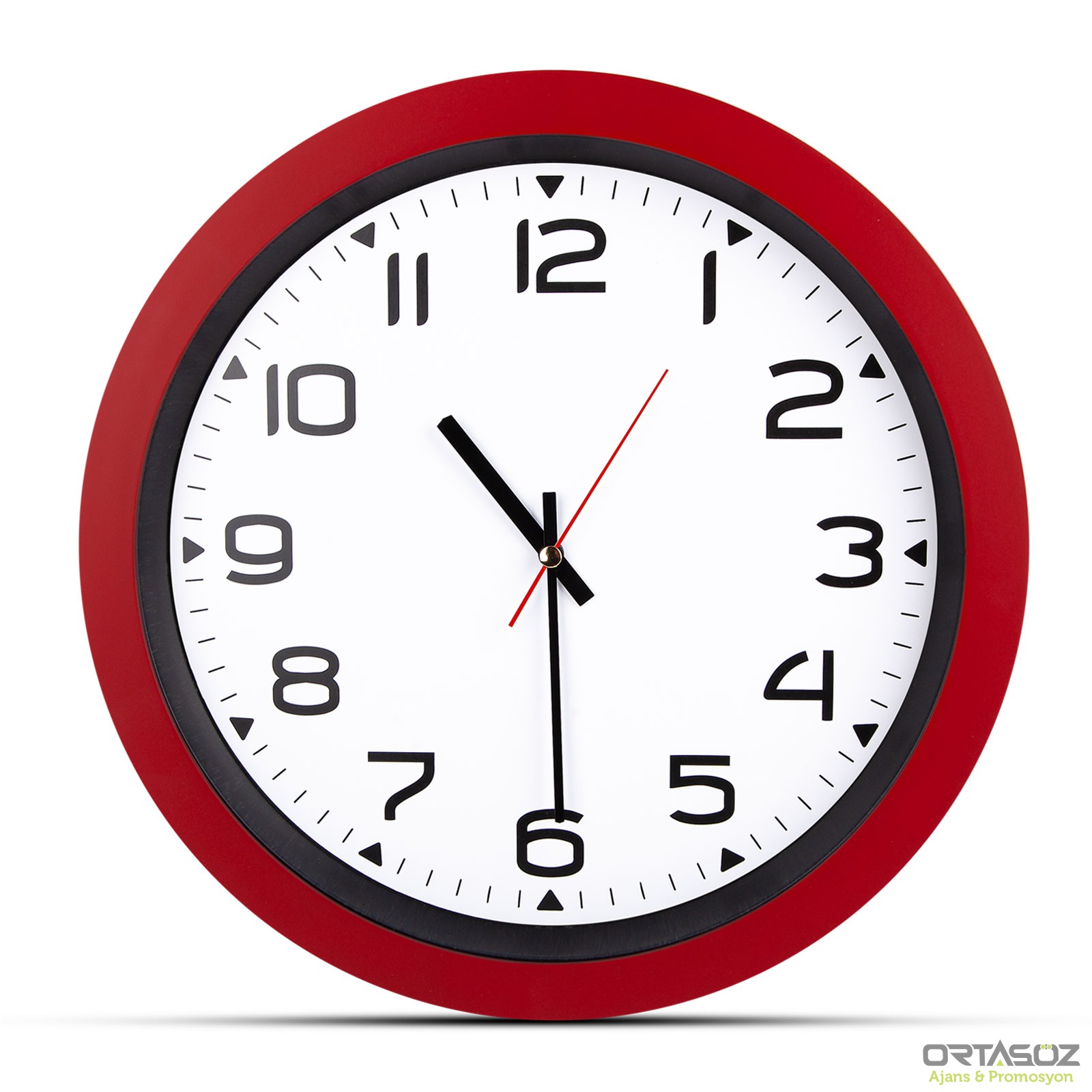 5023 HERA TURUNCU PLASTİK KASA DUVAR SAATİ (350MM)