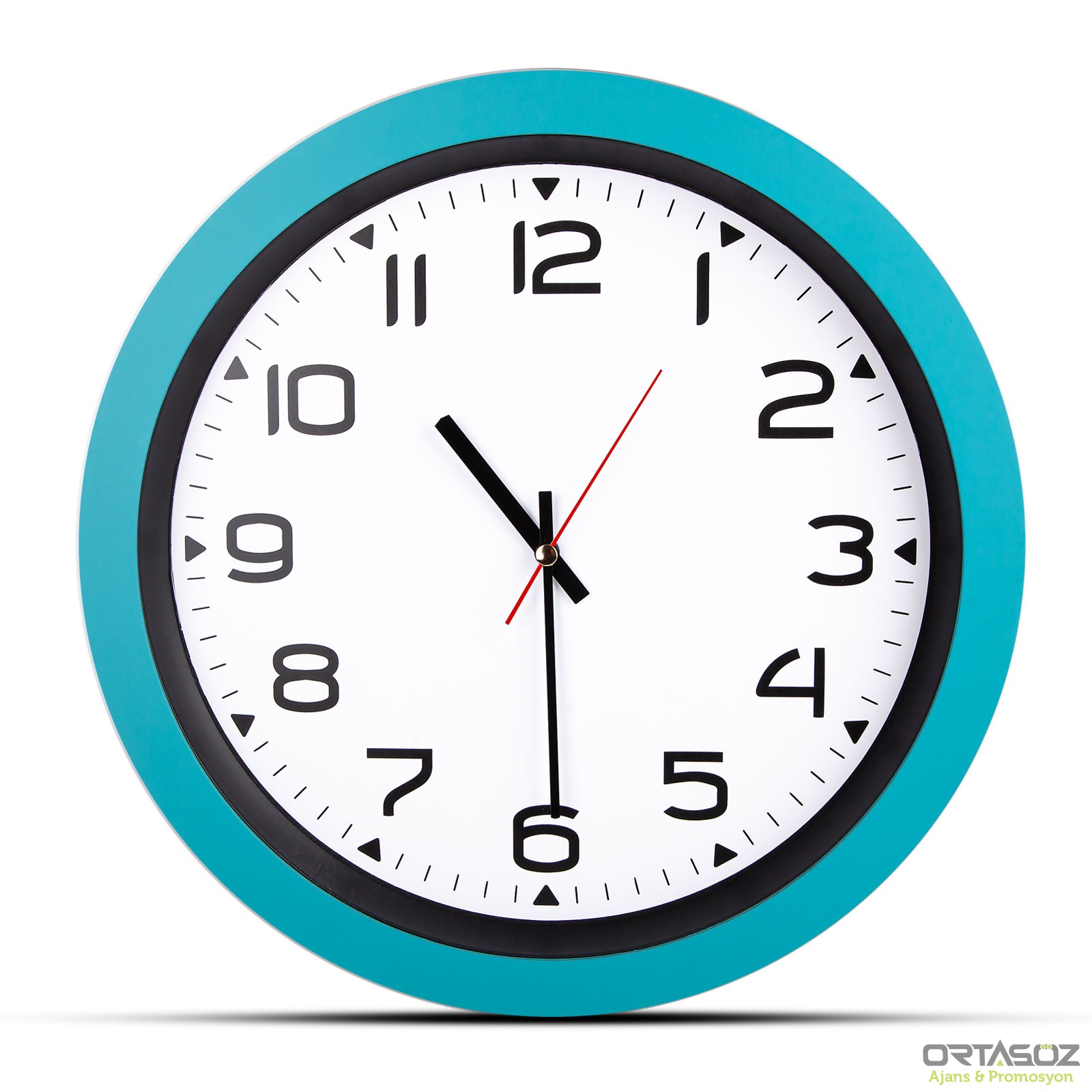 5023 HERA TURUNCU PLASTİK KASA DUVAR SAATİ (350MM)