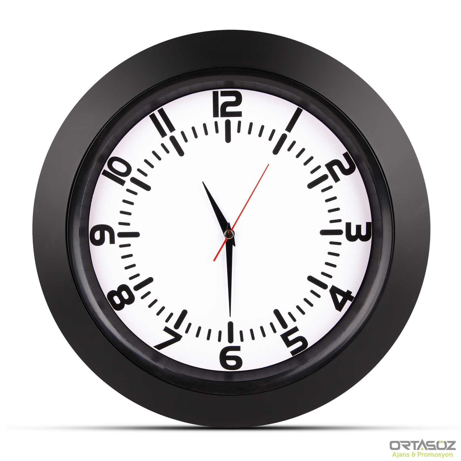 5033 UMAY TURUNCU PLASTİK KASA DUVAR SAATİ (350 MM)