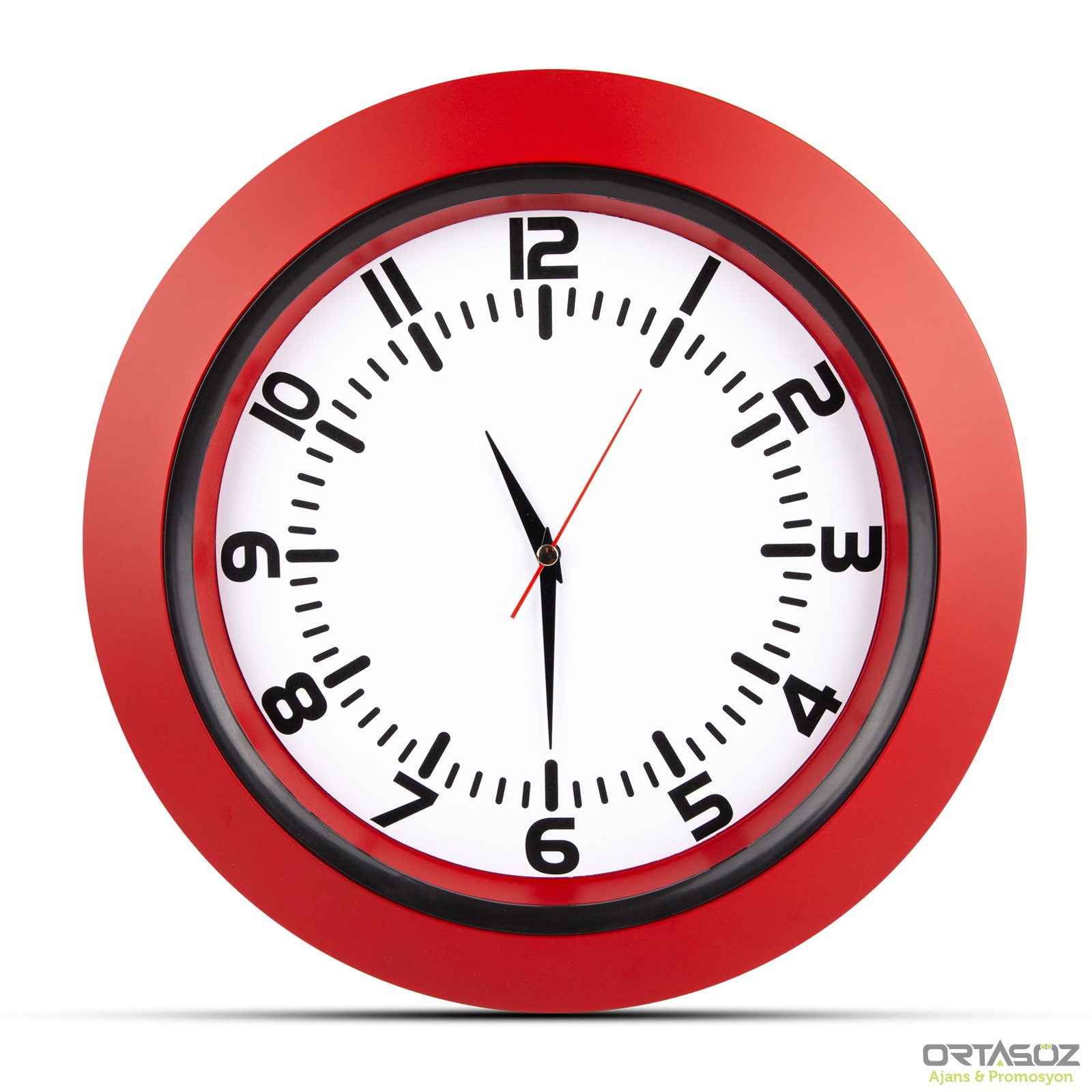 5033 UMAY TURUNCU PLASTİK KASA DUVAR SAATİ (350 MM)