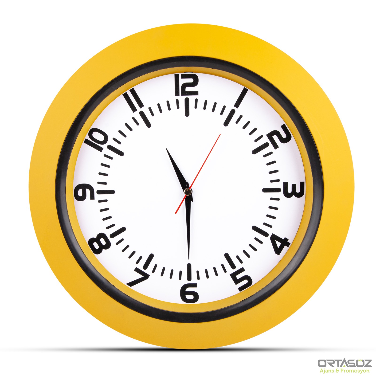 5033 UMAY TURUNCU PLASTİK KASA DUVAR SAATİ (350 MM)