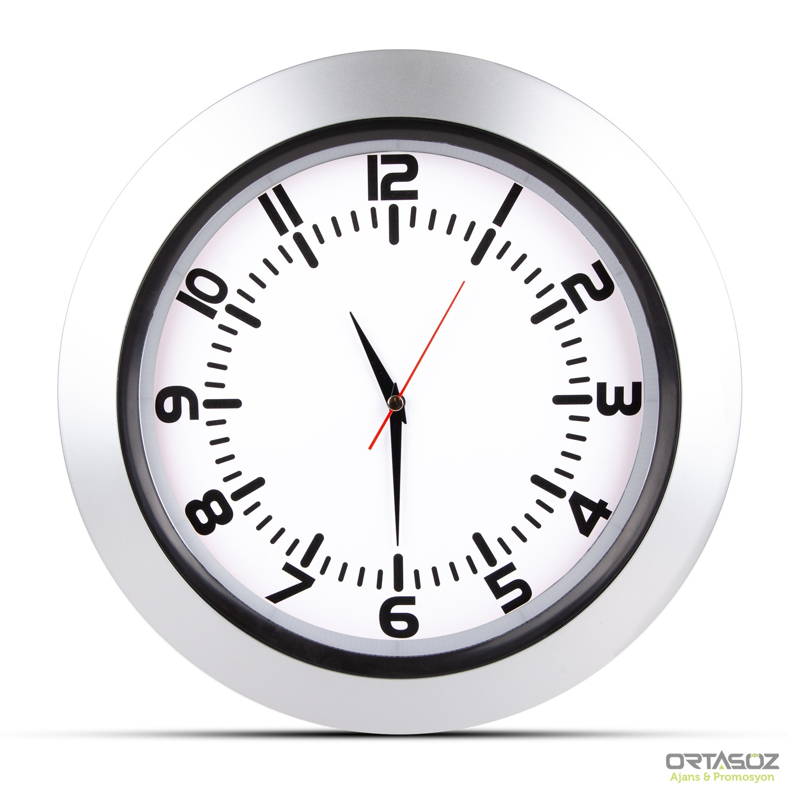 5033 UMAY TURUNCU PLASTİK KASA DUVAR SAATİ (350 MM)