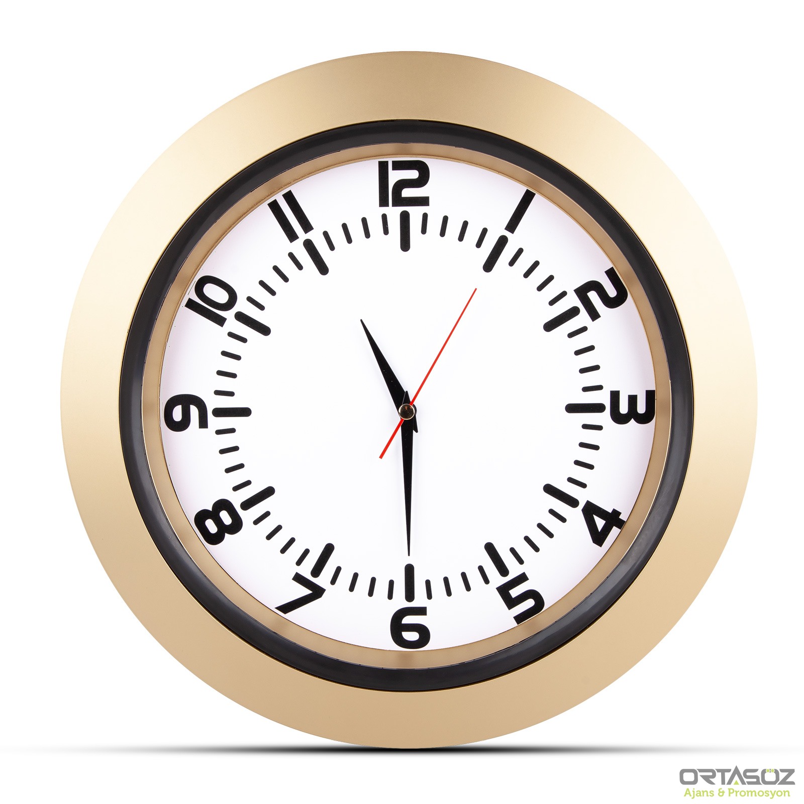 5033 UMAY TURUNCU PLASTİK KASA DUVAR SAATİ (350 MM)