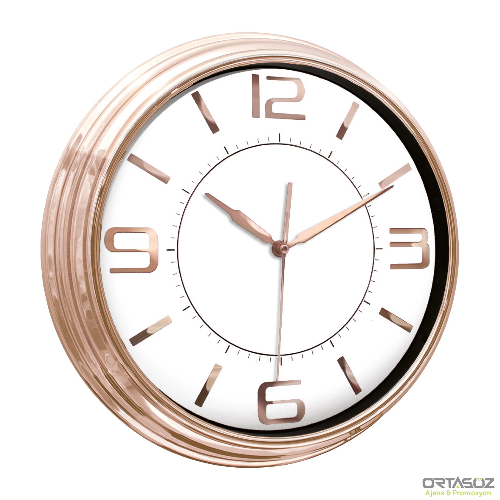 5036 SEZAR401 SİYAH-ALTIN METALİZE ÇERÇEVE DUVAR SAATİ (380 MM)