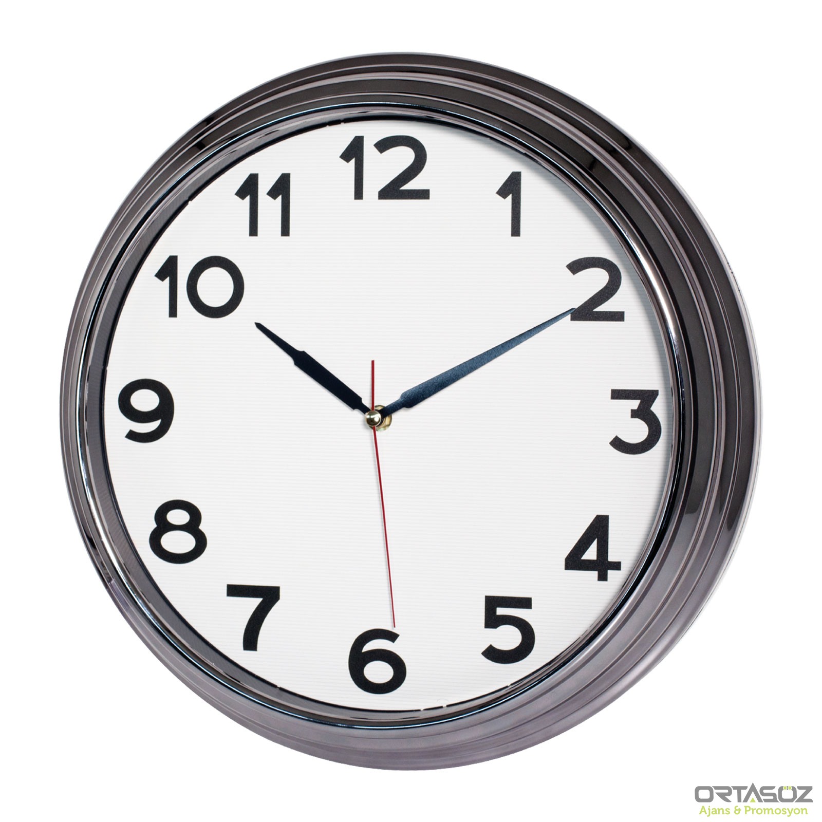 5036 SEZAR401 SİYAH-ALTIN METALİZE ÇERÇEVE DUVAR SAATİ (380 MM)