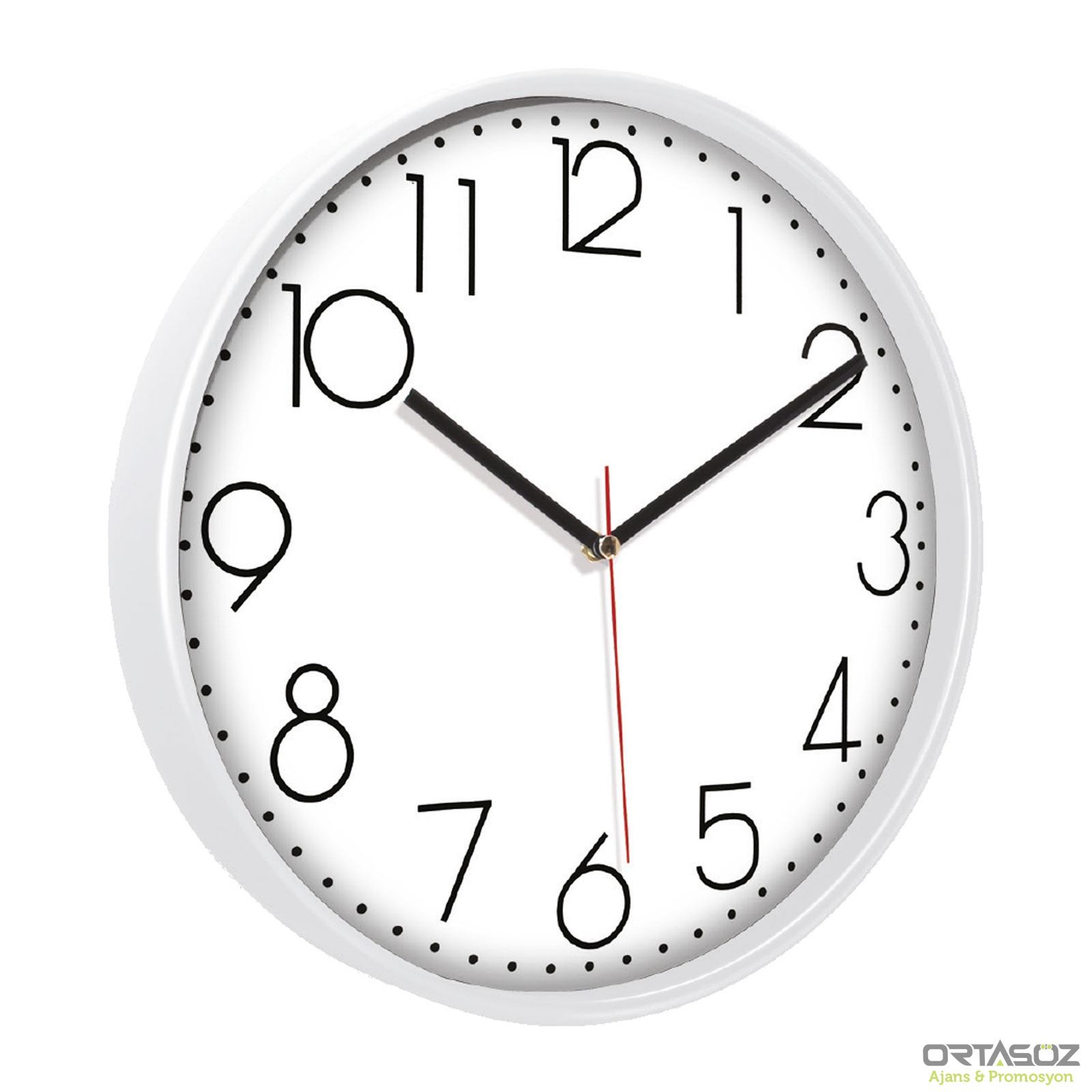 5044 PAN164 YEŞİL PLASTİK ÇERÇEVE DUVAR SAATİ (380 MM)