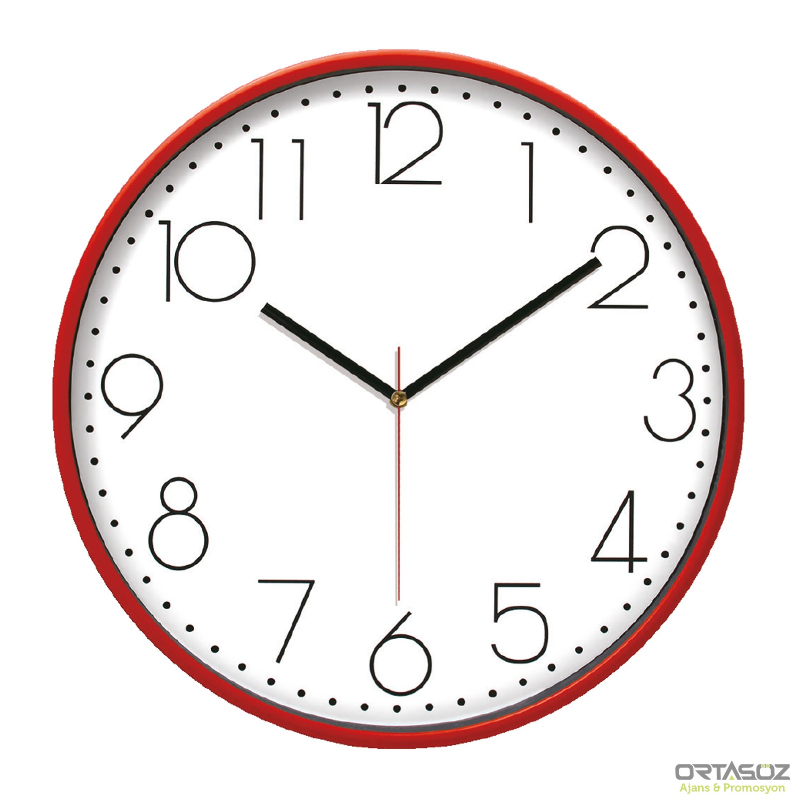 5044 PAN164 YEŞİL PLASTİK ÇERÇEVE DUVAR SAATİ (380 MM)