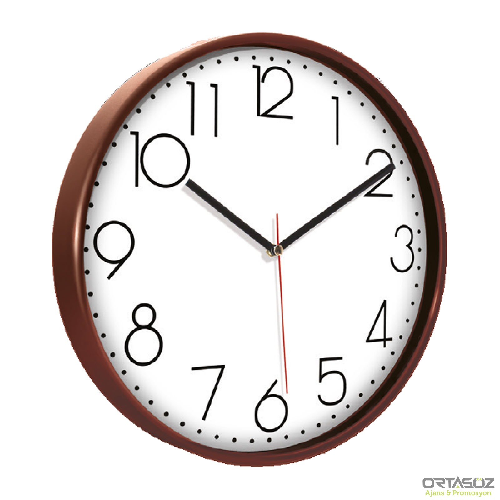 5044 PAN164 YEŞİL PLASTİK ÇERÇEVE DUVAR SAATİ (380 MM)