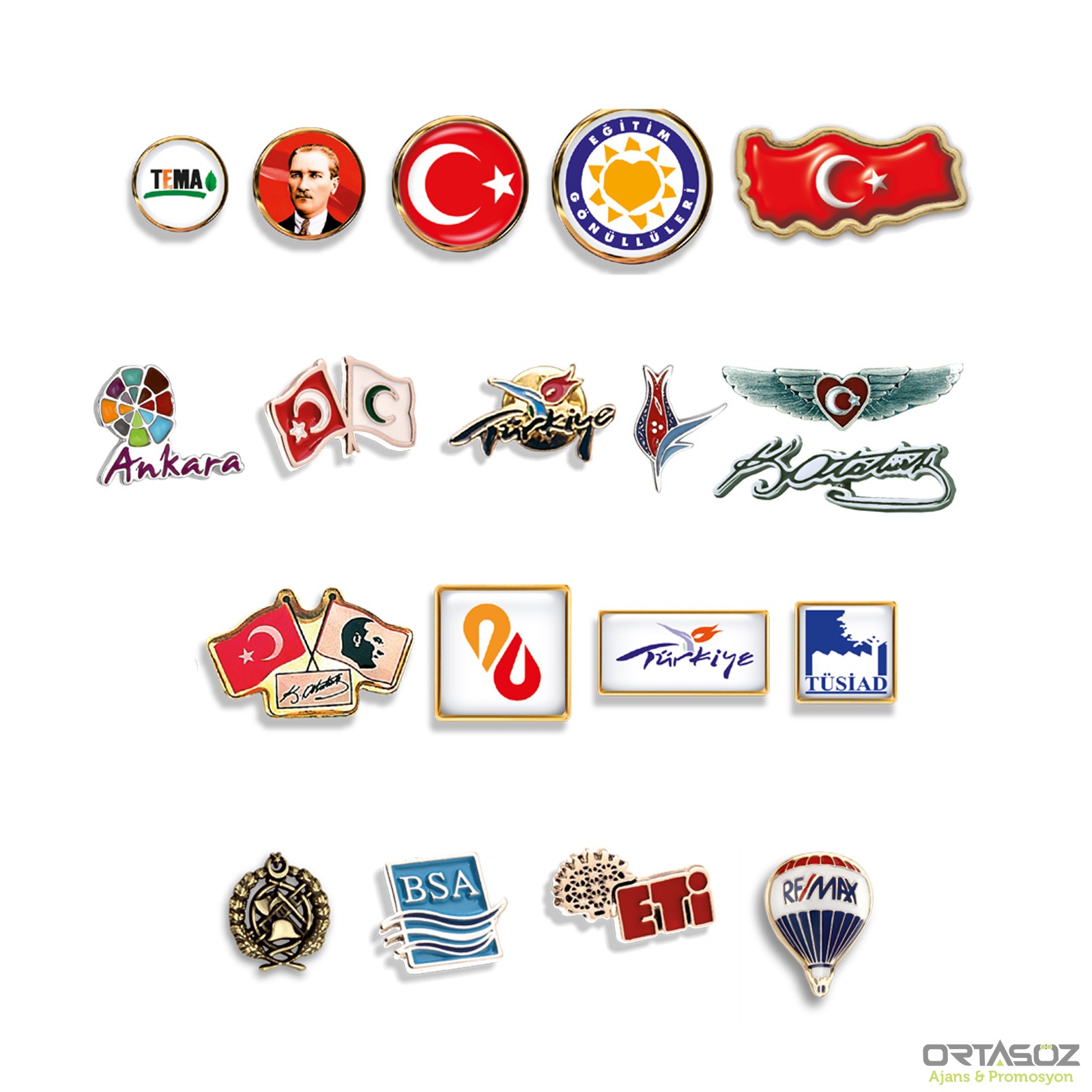 MALDİV ÖZEL DÖKÜM VE DOMEKS BASKILI ROZETLER