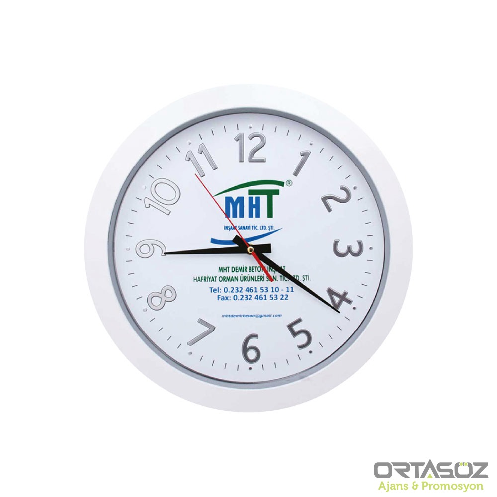 5176 URANÜS631 SİYAH PLASTİK ÇERÇEVE DUVAR SAATİ (380 MM)