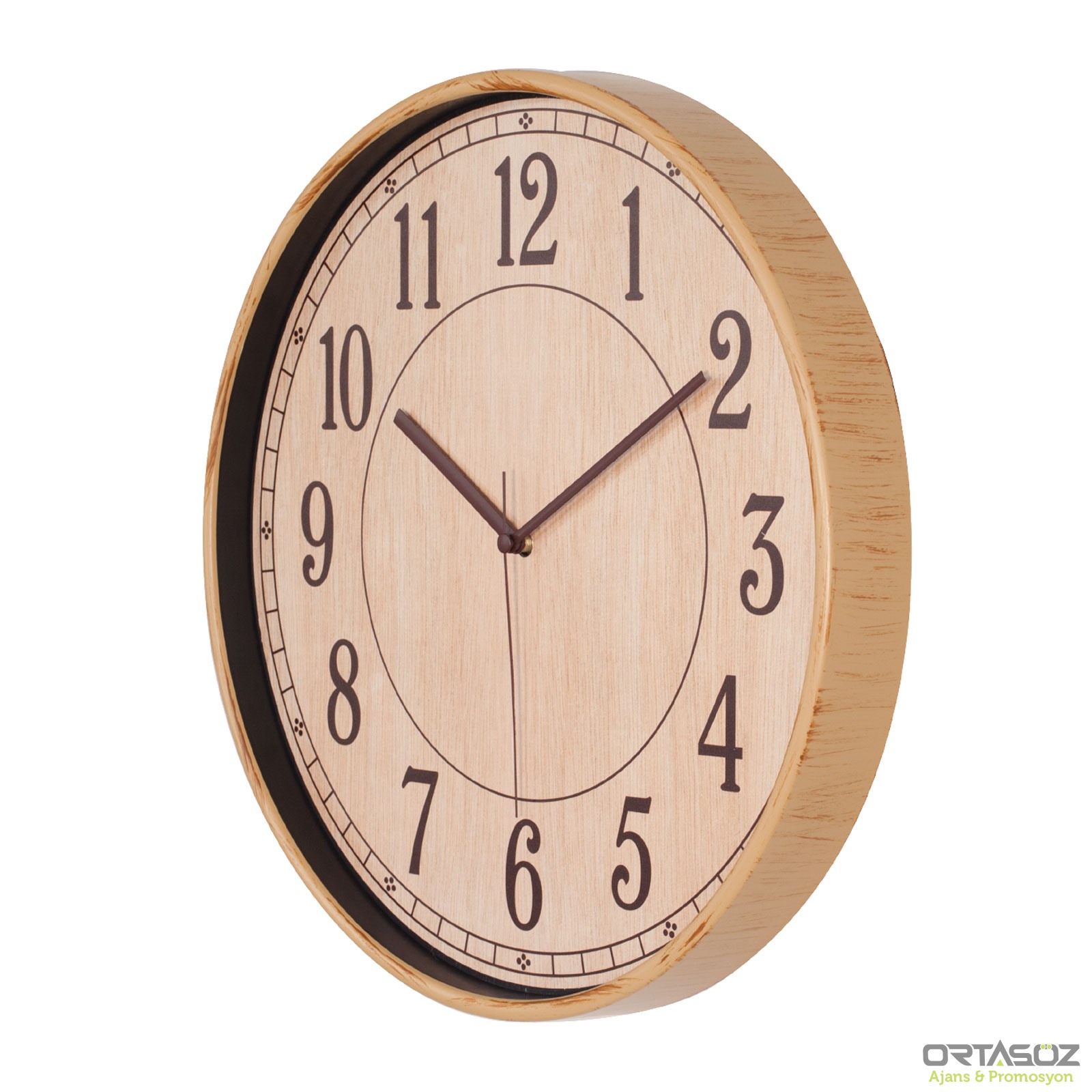 5193 MİMAS186 SARI PLASTİK KASA DUVAR SAATİ (380 MM)