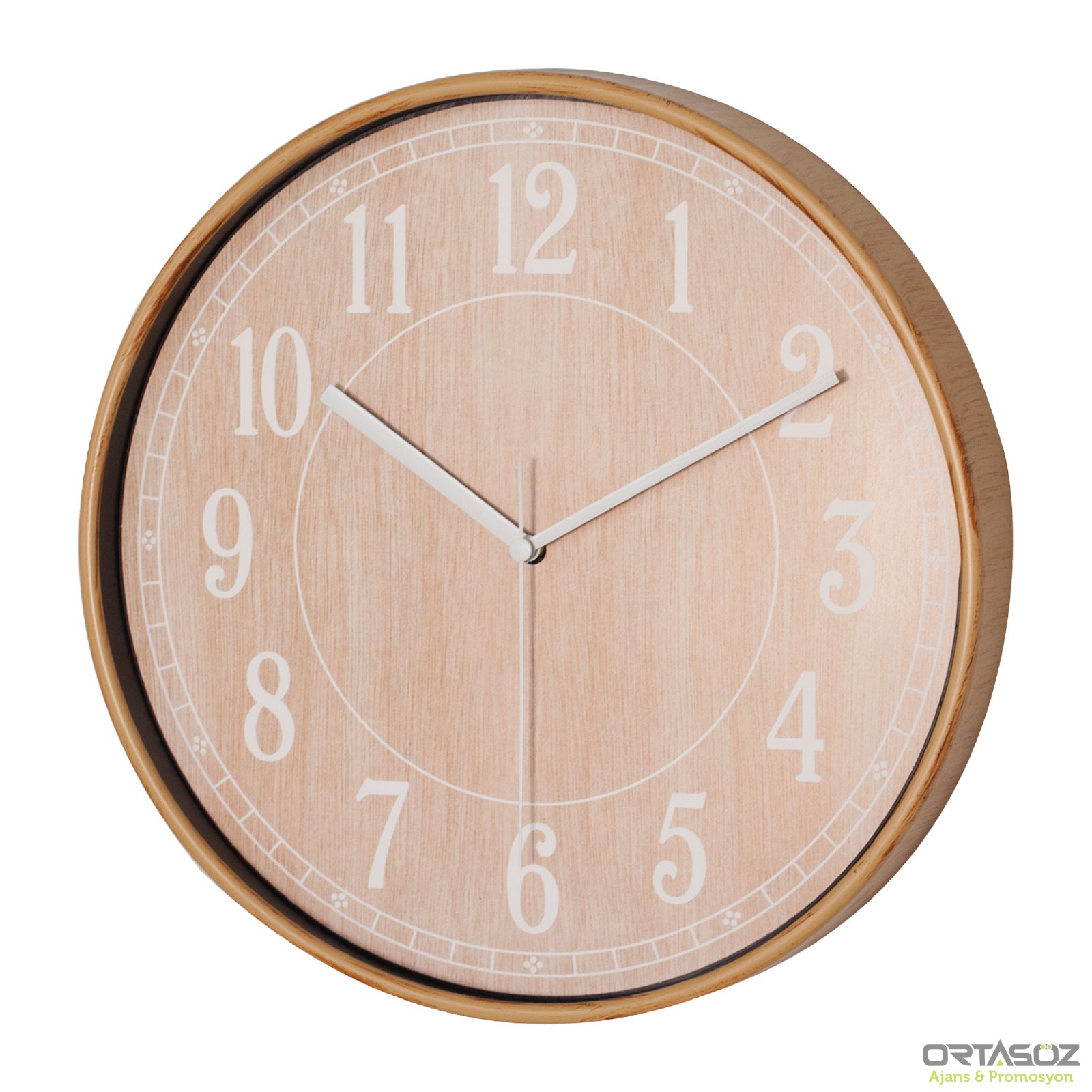 5193 MİMAS186 SARI PLASTİK KASA DUVAR SAATİ (380 MM)